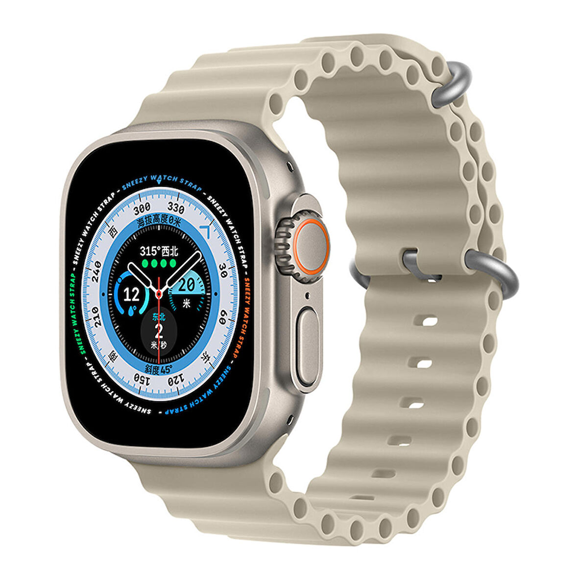 Apple Watch 49mm Ultra Seri Uyumlu Seaflex Ocean Silikon Kordon