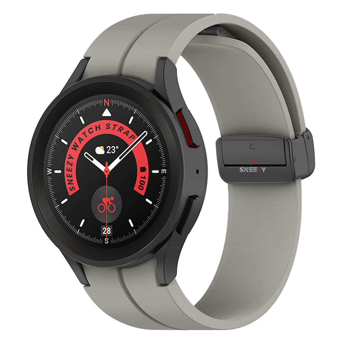 Samsung Galaxy Watch 4 5 Pro 40 42 44 45 46mm Uyumlu Kavisli Coastal Manyetik Tokalı Silikon Kordon