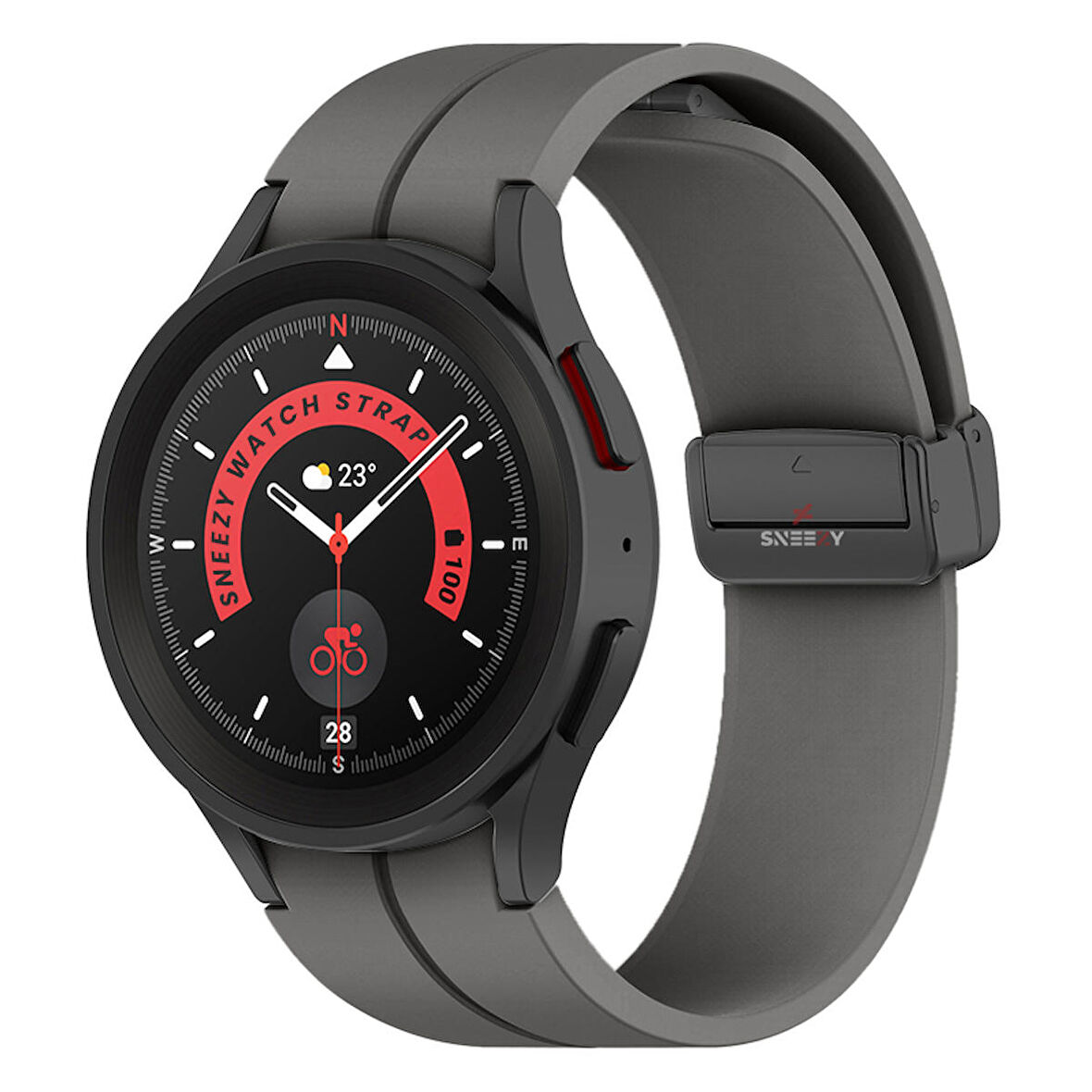 Samsung Galaxy Watch 4 5 Pro 40 42 44 45 46mm Uyumlu Kavisli Coastal Manyetik Tokalı Silikon Kordon