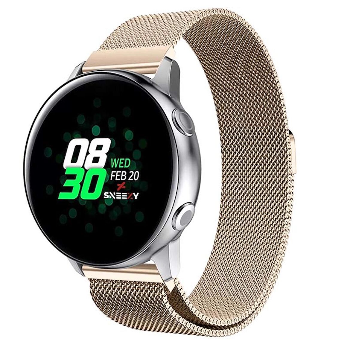 Huawei Watch GT 2 Elegant-Classic 42mm Uyumlu 20mm Woven Wire Metal Hasır Kordon