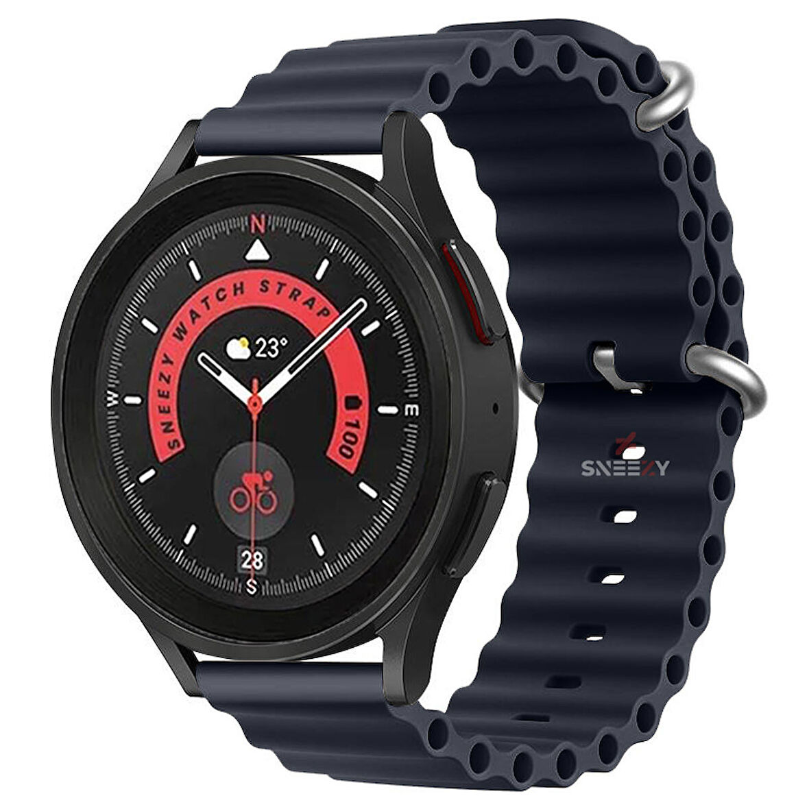 Sneezy Samsung Galaxy Watch Active  2 uyumlu 44mm-40mm 20mm Seaflex Ocean Silikon Kordon