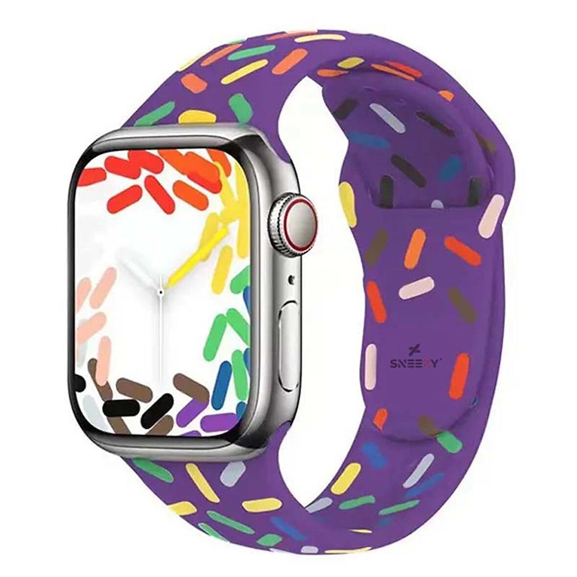 Sneezy Apple Watch 1-2-3-4-5-6-7-8-9-Ultra 42-44-45-49MM İle Uyumlu HueFusion Silikon Kordon