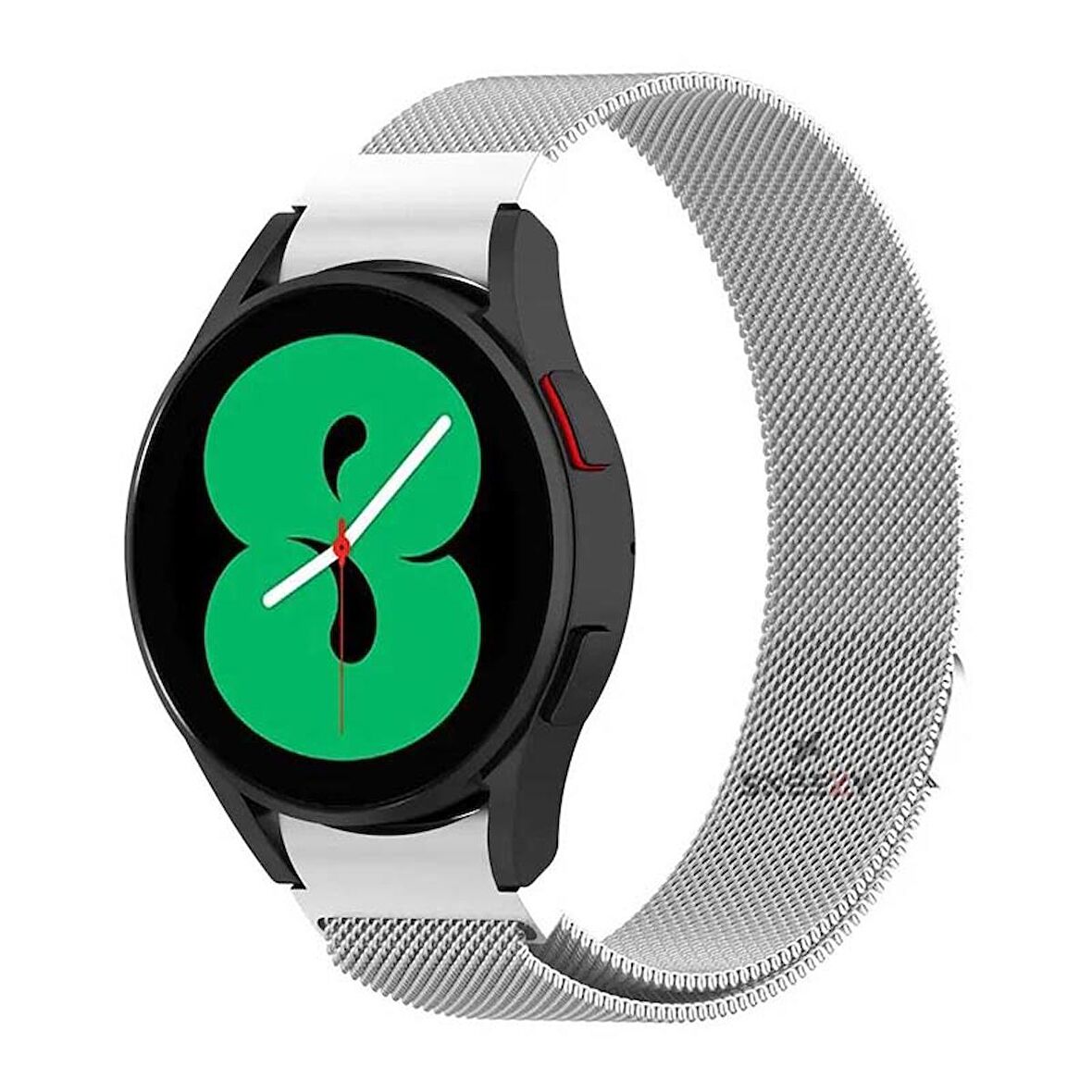 Sneezy Samsung Galaxy Watch 4 40 42 44 46mm Uyumlu Kavisli Woven Wire Metal Tasarım Kordon