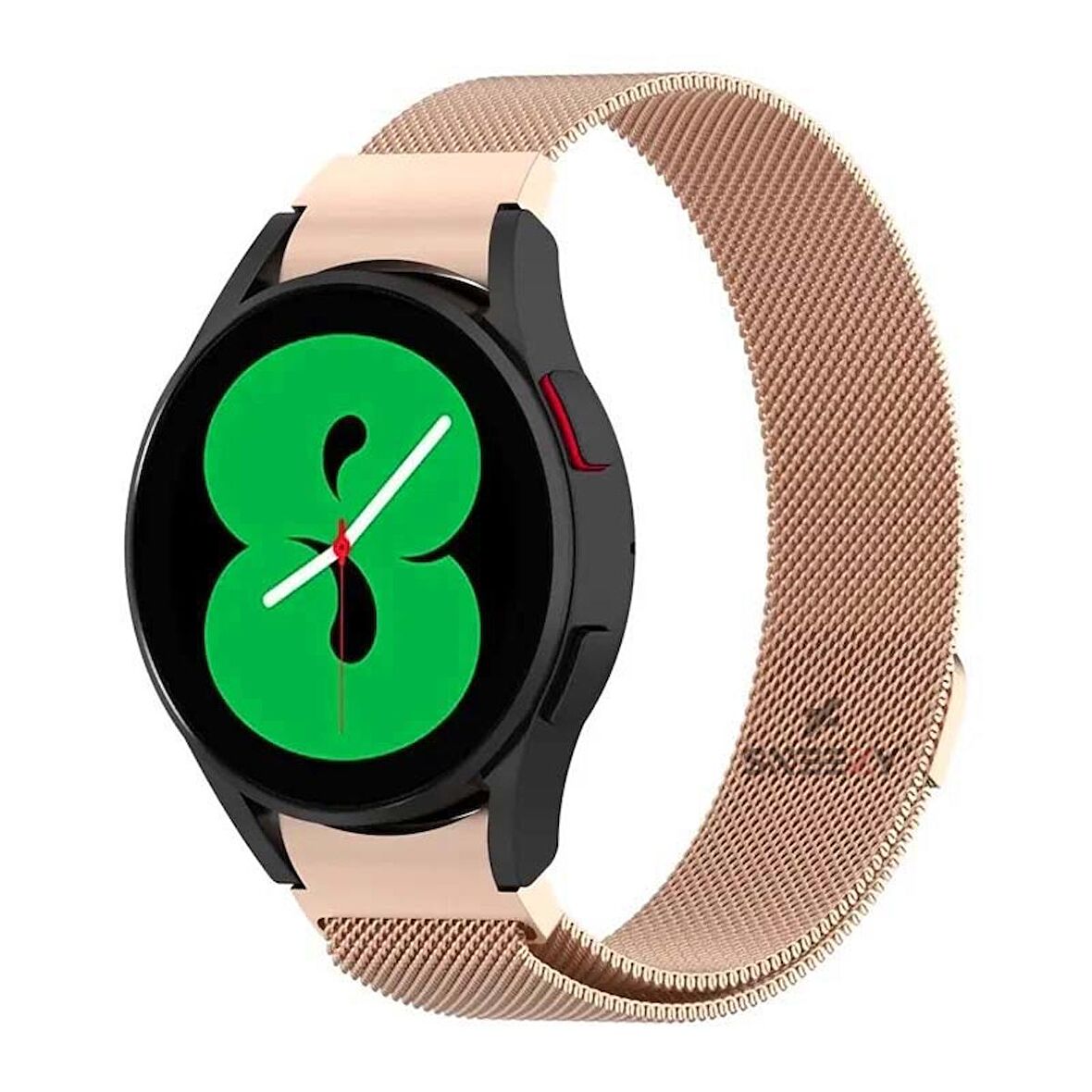 Sneezy Samsung Galaxy Watch 4 40 42 44 46mm Uyumlu Kavisli Woven Wire Metal Tasarım Kordon