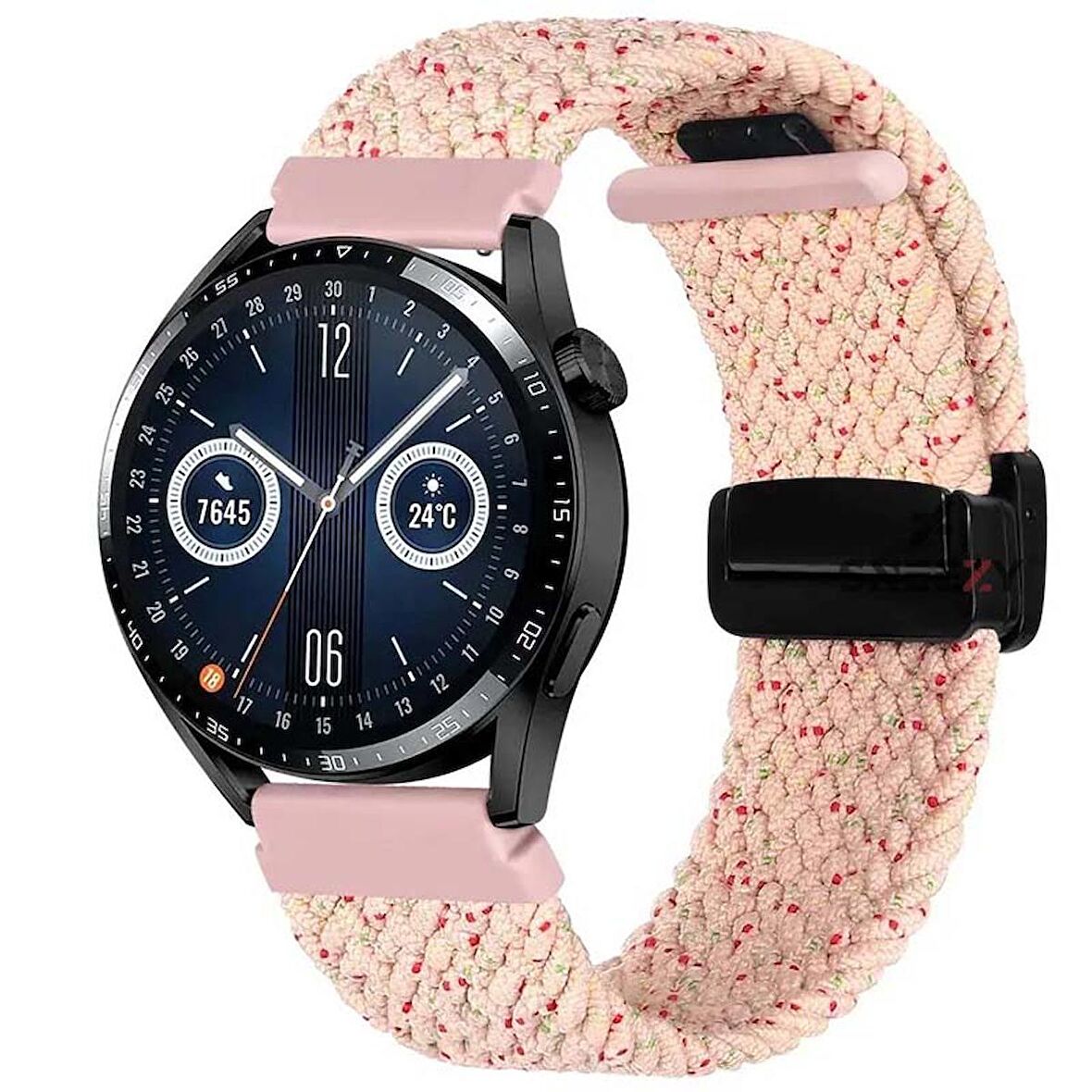 Sneezy Samsung Galaxy Watch 5 Pro R-920 İle Uyumlu 20mm FiberLink Manyetik Tokalı Kumaş Örgü Kordon