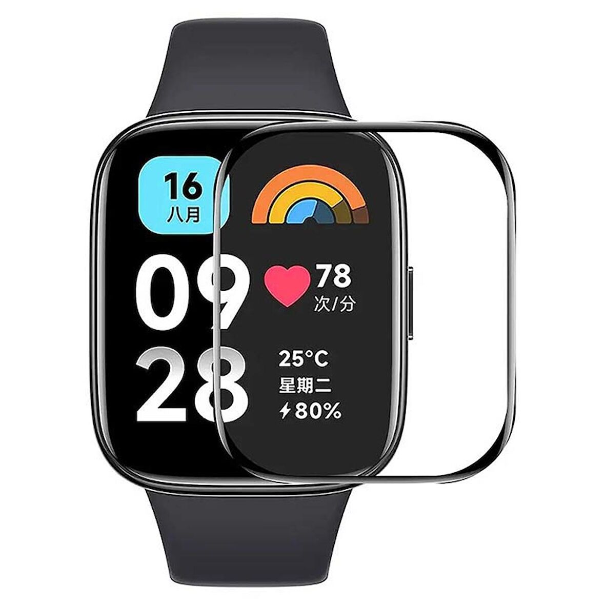 Sneezy Xiaomi Redmi Watch 3 Active İle Uyumlu Polymer Temperli Nano 0.5 mm Watch Ekran Koruyucu