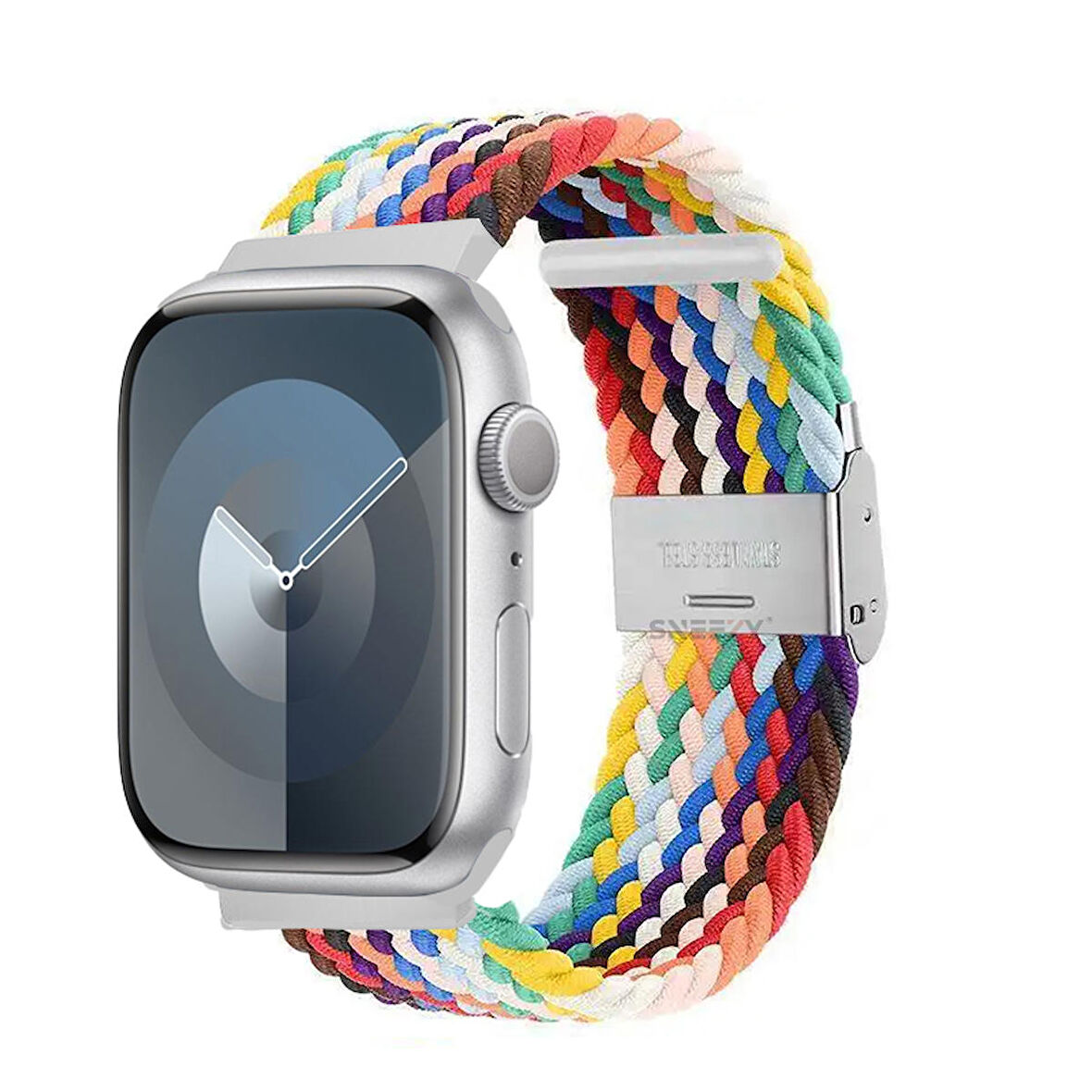 Sneezy Apple Watch 42-44-45-49mm İle Uyumlu Metal Klips Solo Fiberlink Örgü Kordon