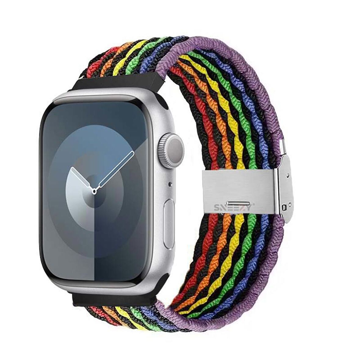 Sneezy Apple Watch 42-44-45-49mm İle Uyumlu Metal Klips Solo Fiberlink Örgü Kordon