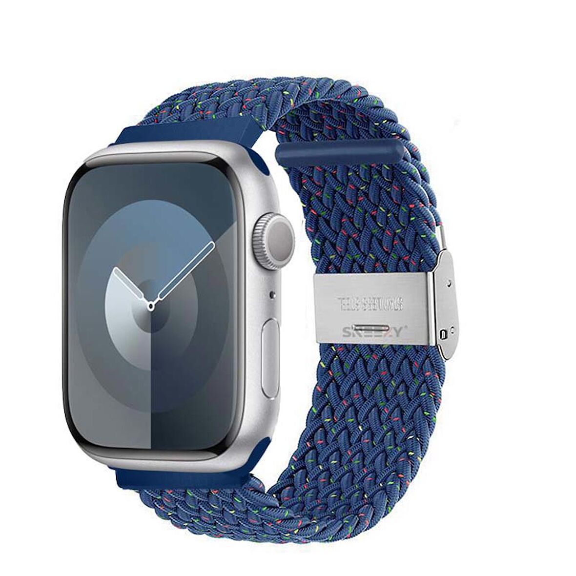 Sneezy Apple Watch 42-44-45-49mm İle Uyumlu Metal Klips Solo Fiberlink Örgü Kordon