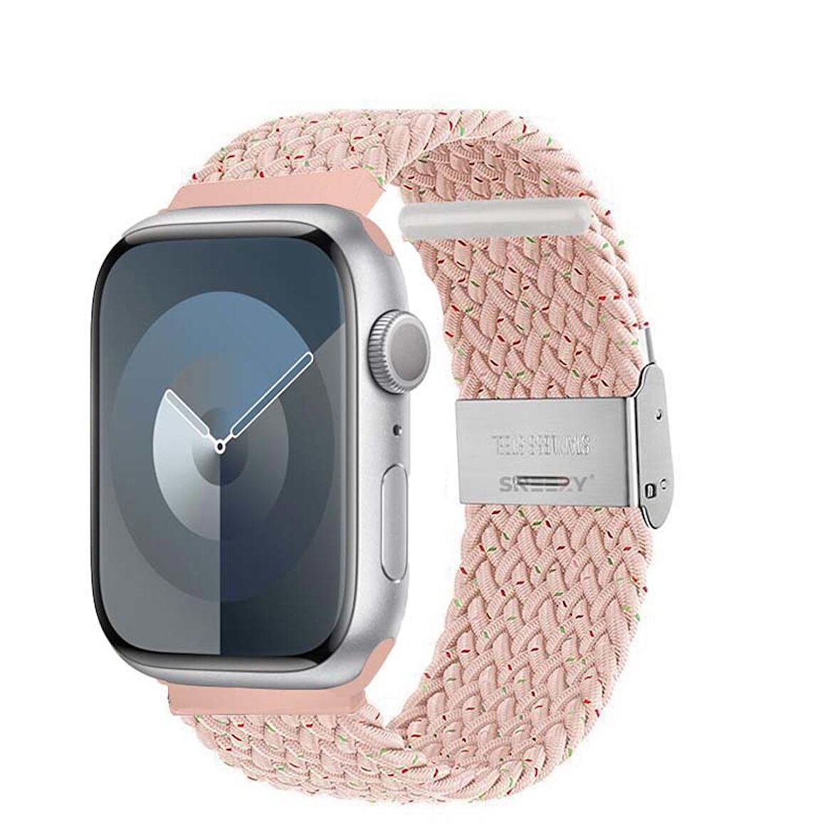Sneezy Apple Watch 42-44-45-49mm İle Uyumlu Metal Klips Solo Fiberlink Örgü Kordon