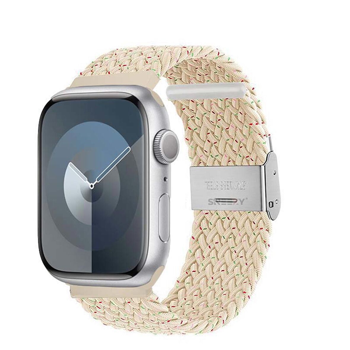 Sneezy Apple Watch 42-44-45-49mm İle Uyumlu Metal Klips Solo Fiberlink Örgü Kordon