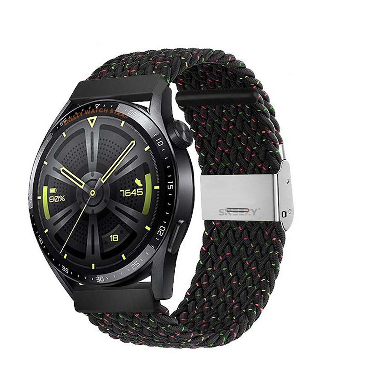 Samsung Galaxy Watch 46mm R800 Watch 3 45mm R840 22mm Uyumlu Metal Klips Solo Fiberlink Örgü Kordon