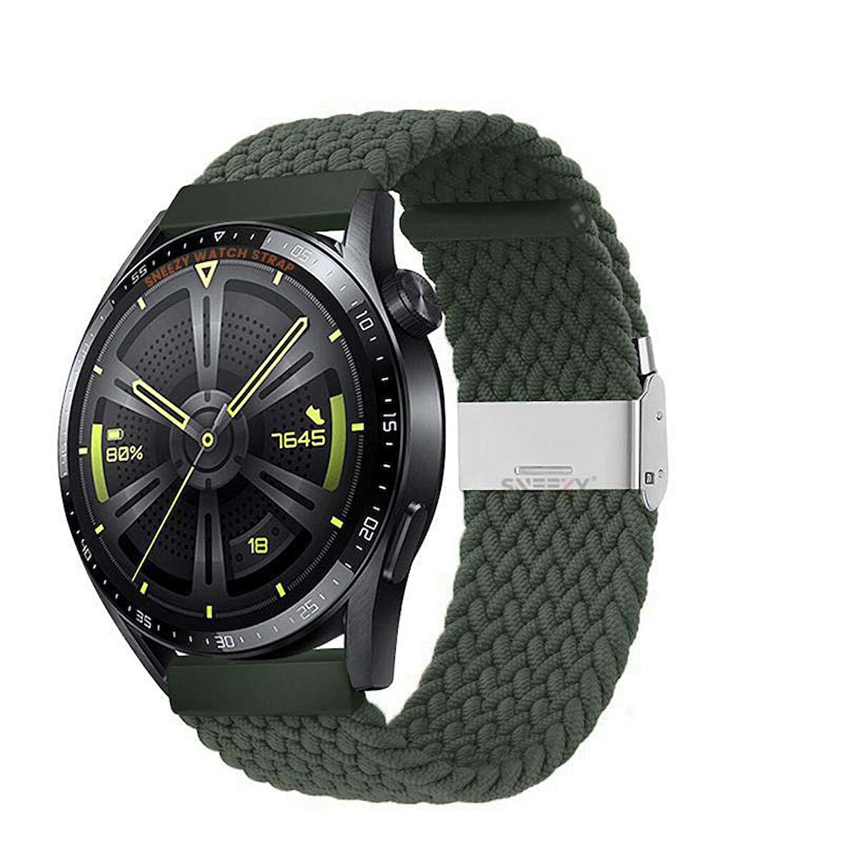 Huawei Watch GT2 Elite-Sport-Classic 46mm-GT2 Pro 22mm Uyumlu Metal Klips Solo Fiberlink Örgü Kordon
