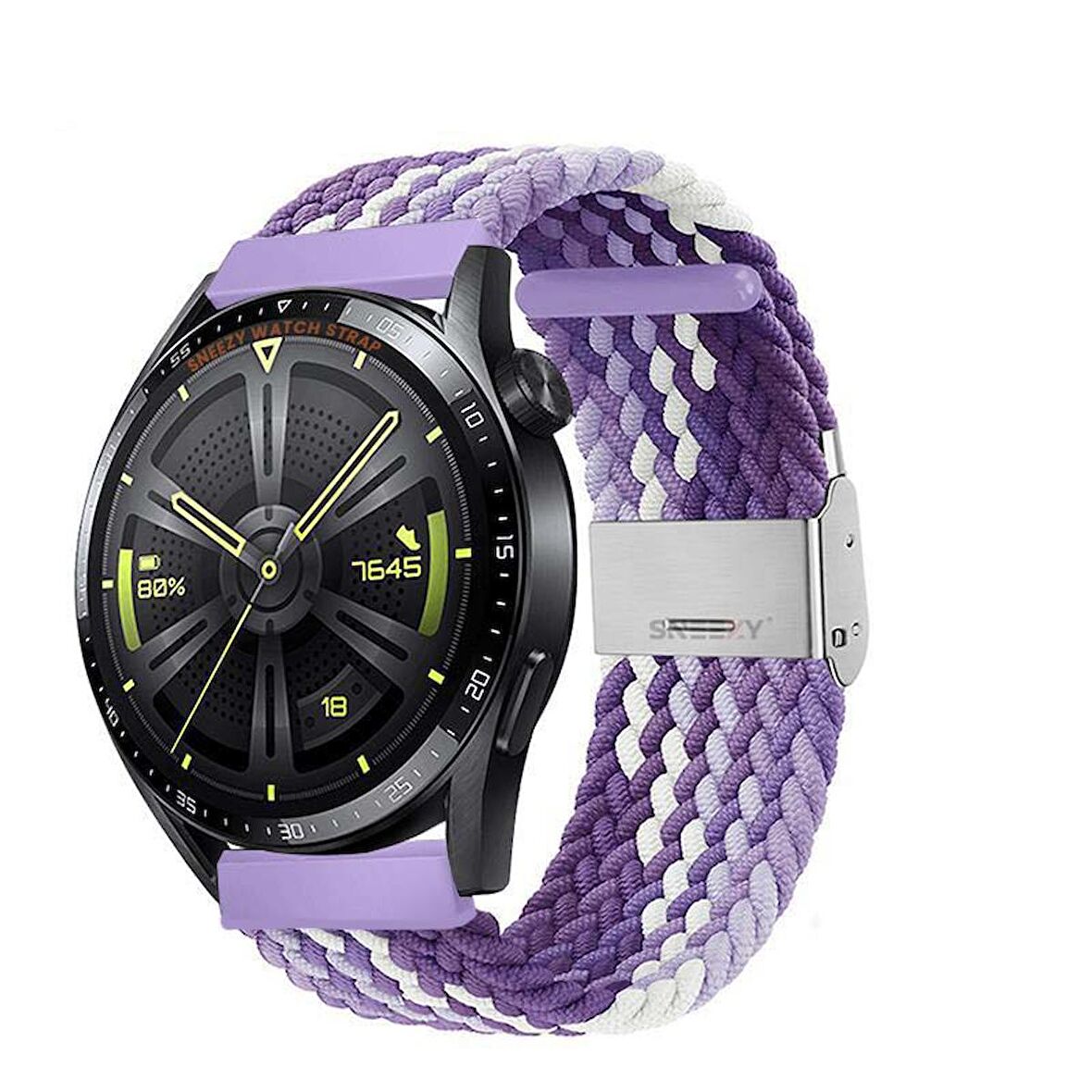 Huawei Watch GT2 Elite-Sport-Classic 46mm-GT2 Pro 22mm Uyumlu Metal Klips Solo Fiberlink Örgü Kordon