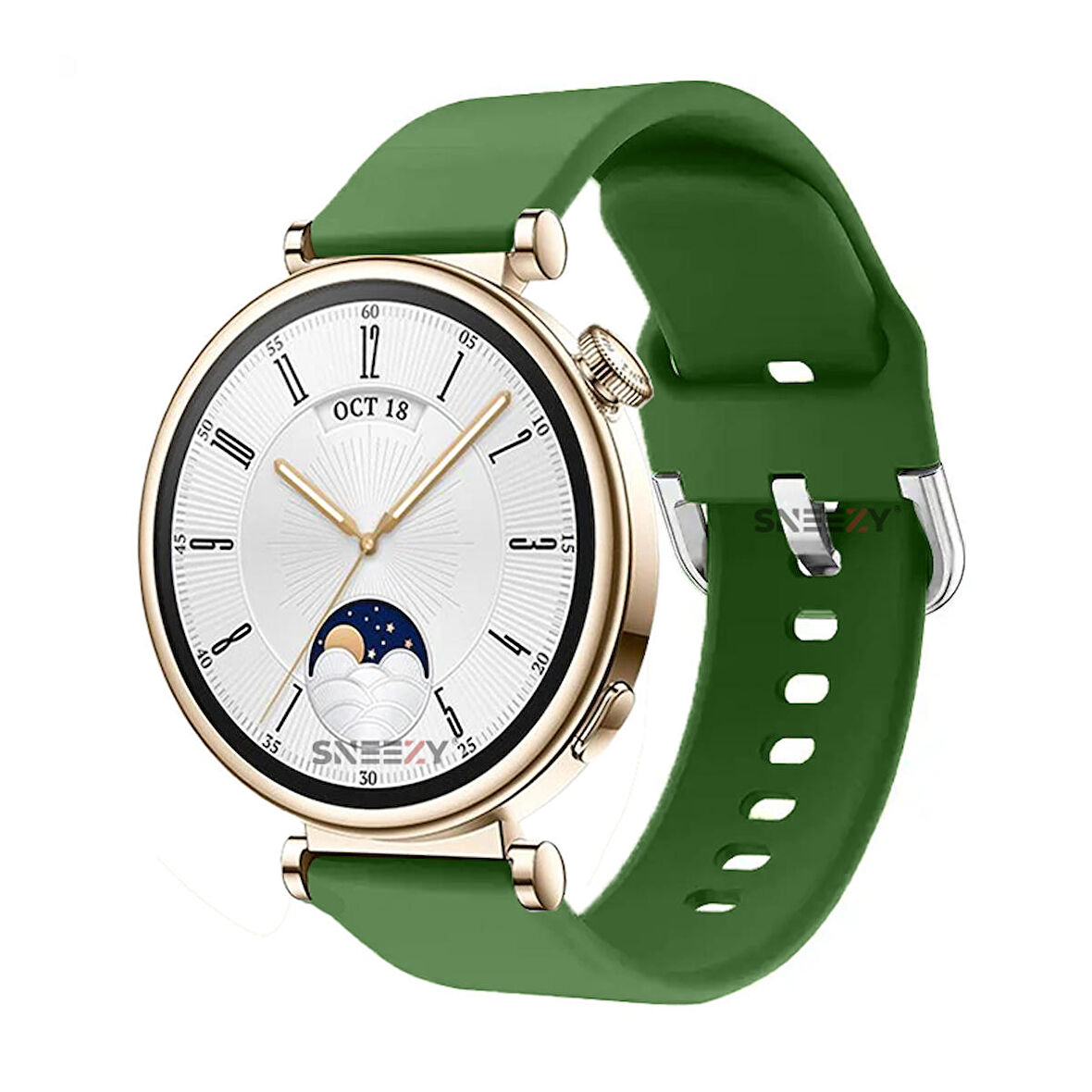 Sneezy Huawei Watch GT4 41mm İle Uyumlu 18mm PureLux Soft Tokalı Silikon Kordon