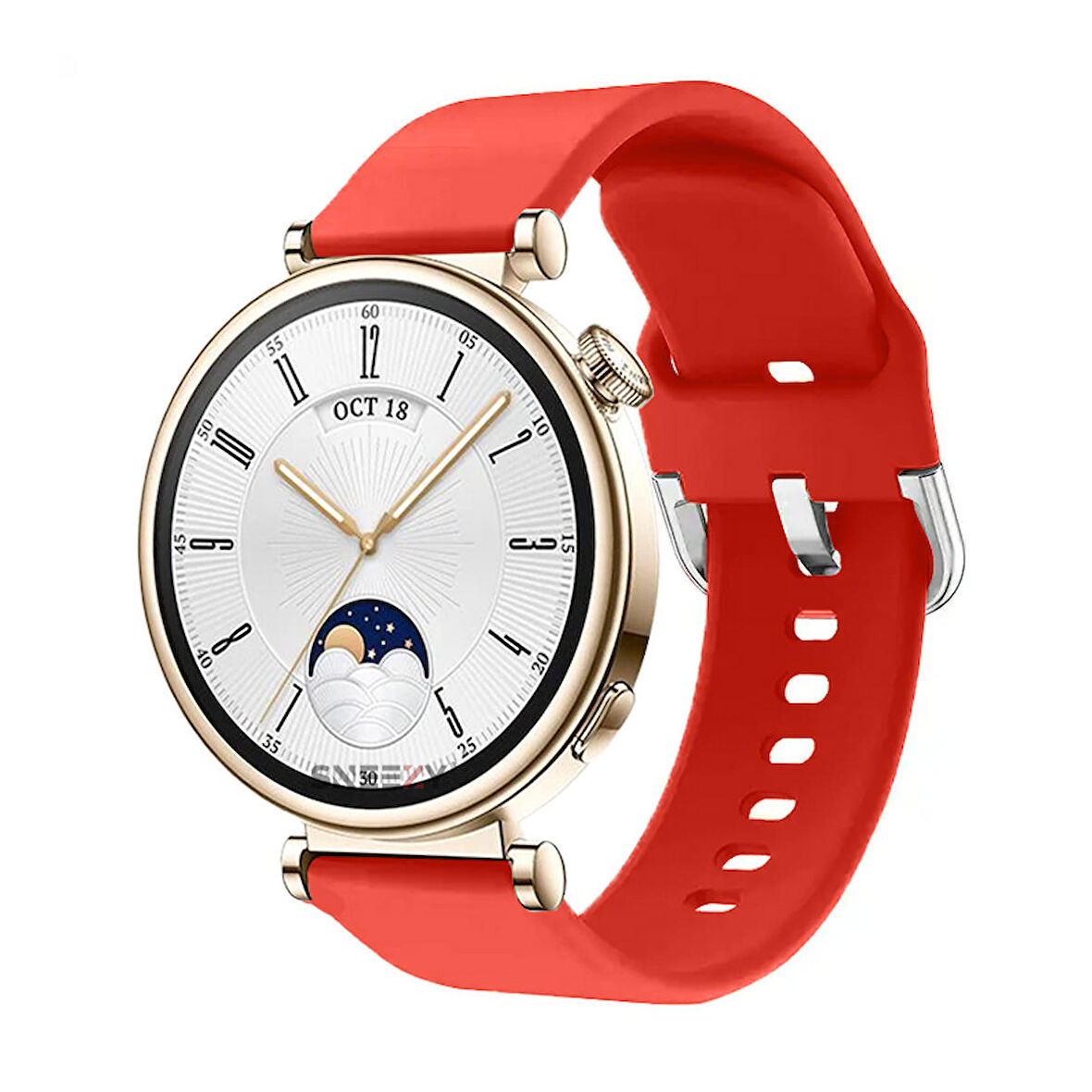 Sneezy Huawei Watch GT4 41mm İle Uyumlu 18mm PureLux Soft Tokalı Silikon Kordon