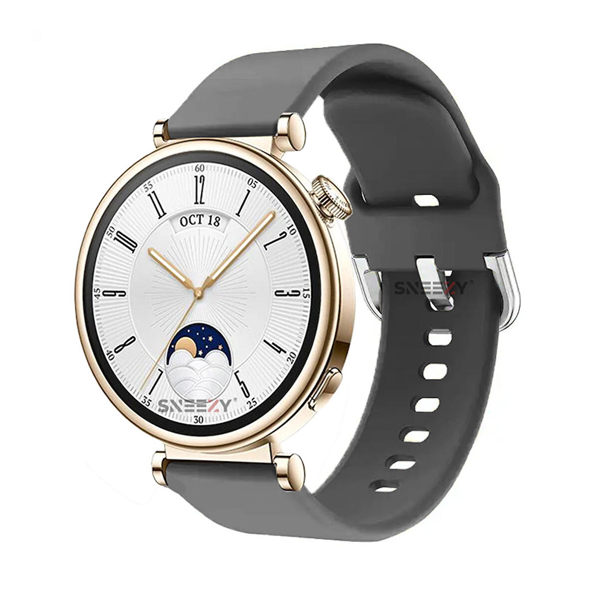 Sneezy Huawei Watch GT4 41mm İle Uyumlu 18mm PureLux Soft Tokalı Silikon Kordon