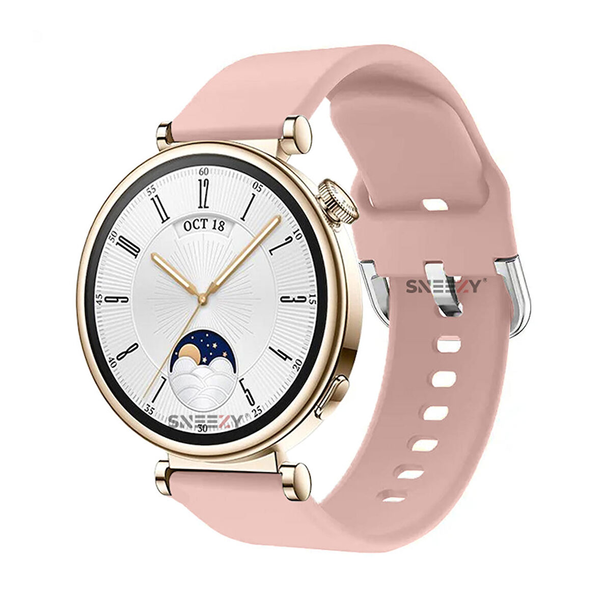 Sneezy Huawei Watch GT4 41mm İle Uyumlu 18mm PureLux Soft Tokalı Silikon Kordon