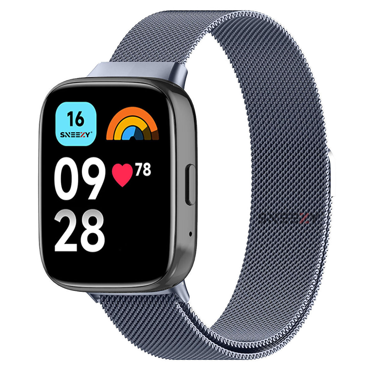 Sneezy Redmi Watch 3 Active İle Uyumlu Metal Hasır Kordon Woven Wire Metal Tasarım Kordon