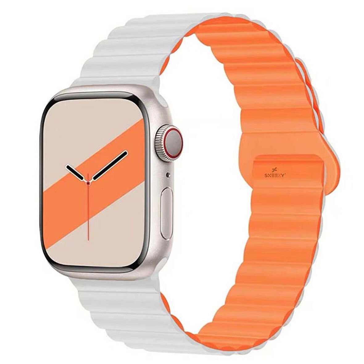 Apple Watch 49mm Seri 8 Ultra Uyumlu Harmony Duo Magnetik Silikon Kordon