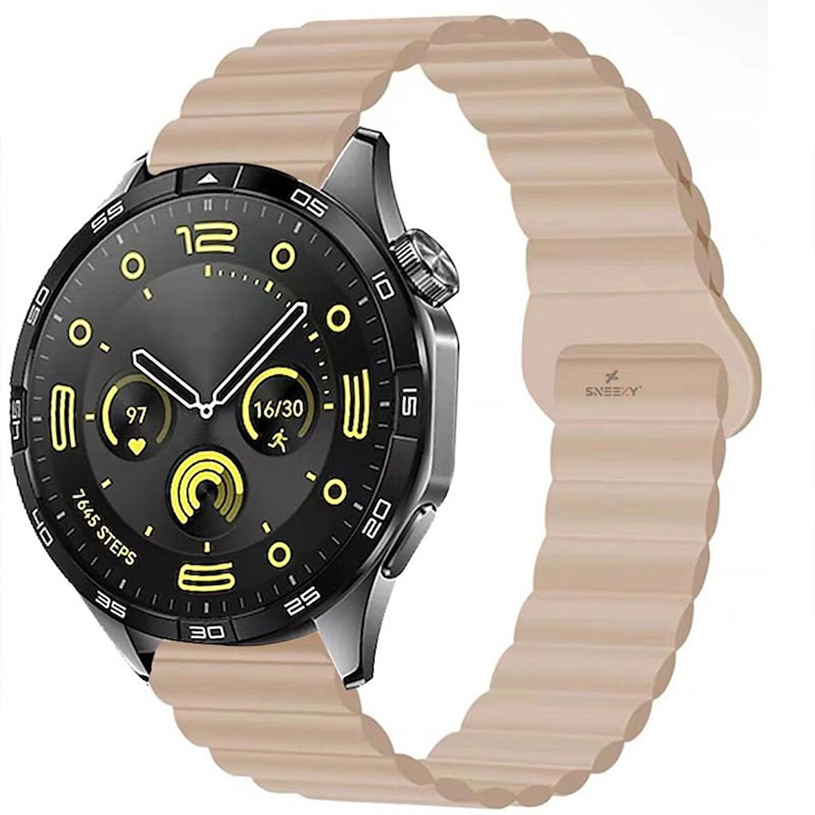 Huawei Watch GT Runner-Sport 46mm- GT2 E 22mm Uyumlu Harmony Duo Magnetik Silikon Kordon