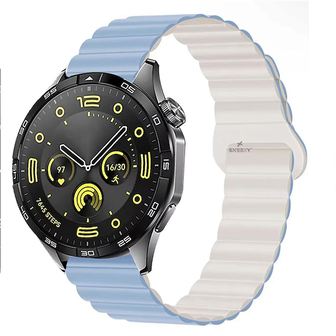 Huawei Watch 3 Elite-Classic 46mm-Watch 3 Pro-Elite 22mm Uyumlu Harmony Duo Magnetik Silikon Kordon