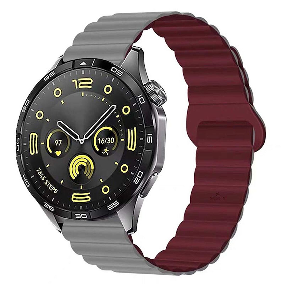 Sneezy Huawei Watch GT4 46mm İle Uyumlu 22mm Harmony Duo Magnetik Silikon Kordon