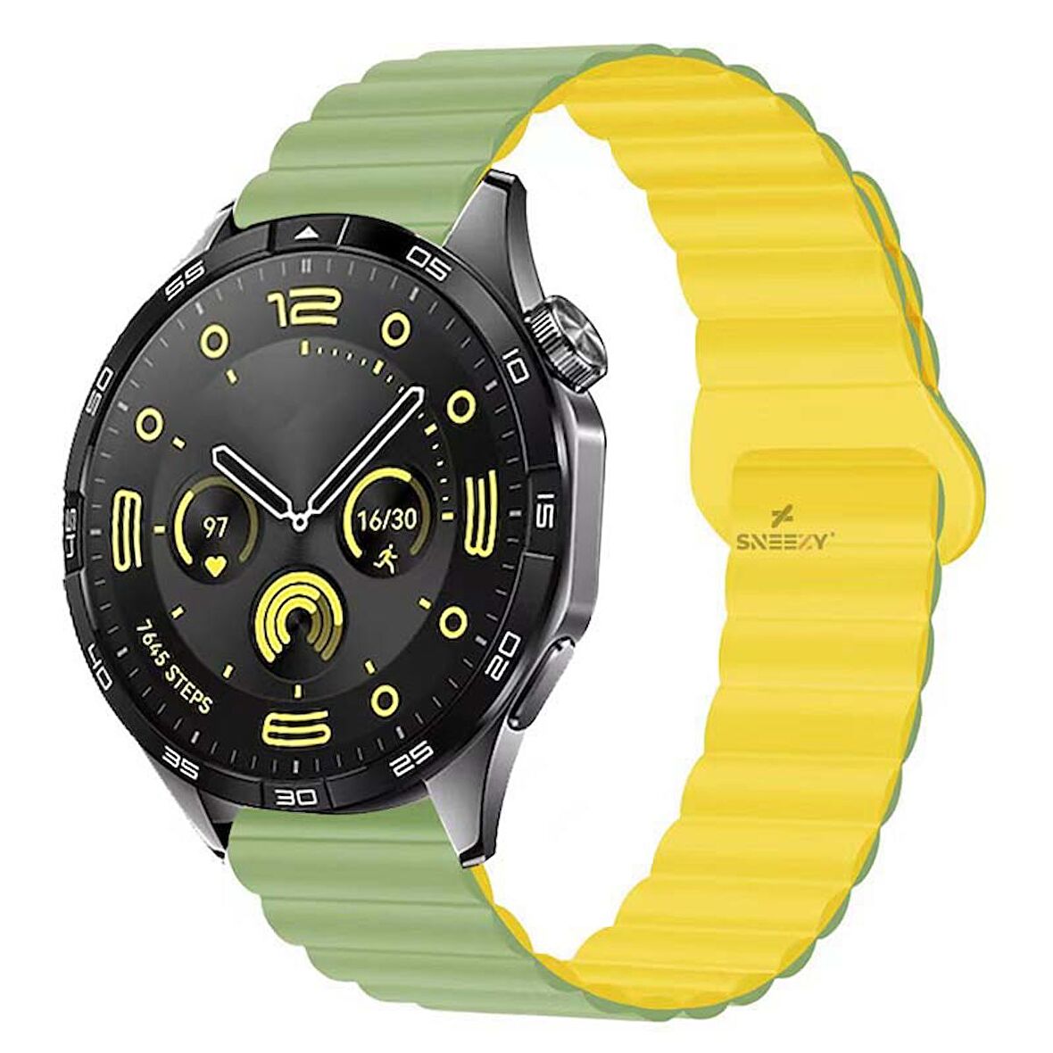 Sneezy Huawei Watch GT4 46mm İle Uyumlu 22mm Harmony Duo Magnetik Silikon Kordon