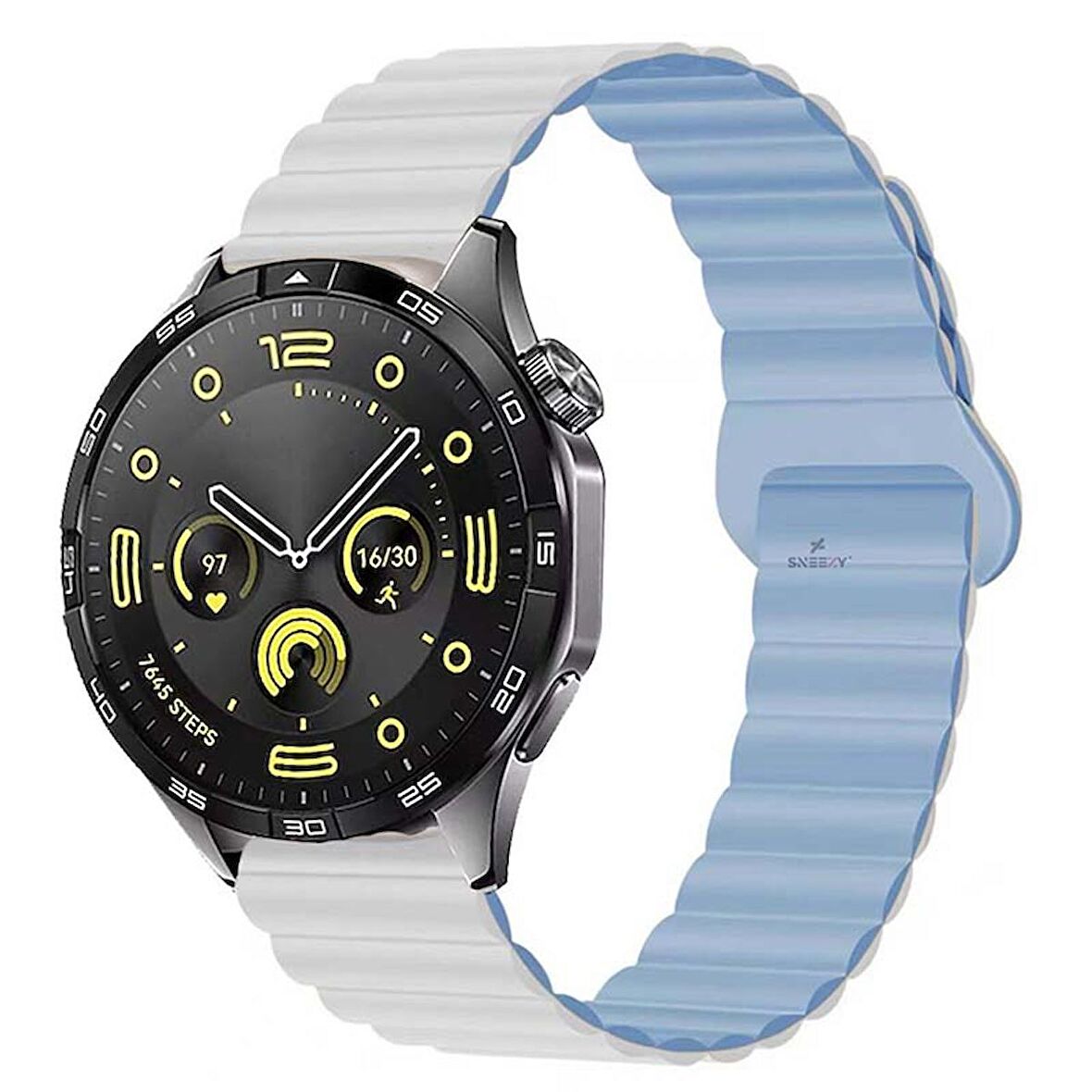 Sneezy Huawei Watch GT4 46mm İle Uyumlu 22mm Harmony Duo Magnetik Silikon Kordon