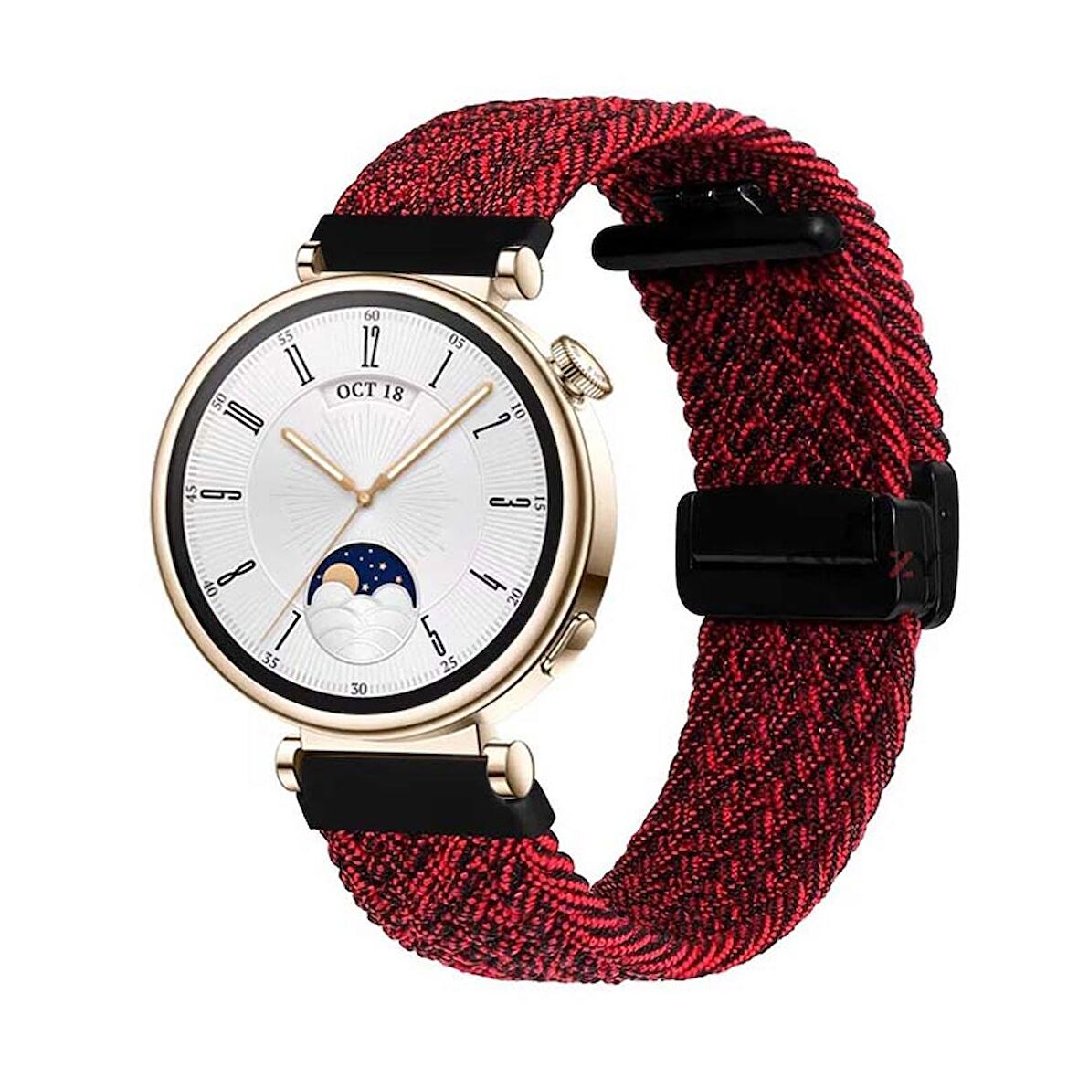 Sneezy Huawei Watch GT 4 41mm İle Uyumlu 18mm FiberLink Manyetik Tokalı Örgü Kordon