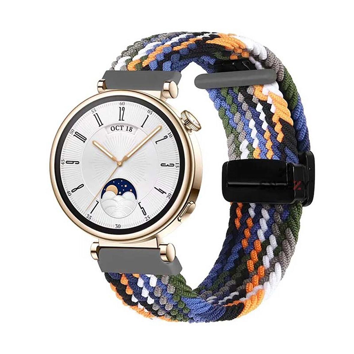 Sneezy Huawei Watch GT 4 41mm İle Uyumlu 18mm FiberLink Manyetik Tokalı Örgü Kordon