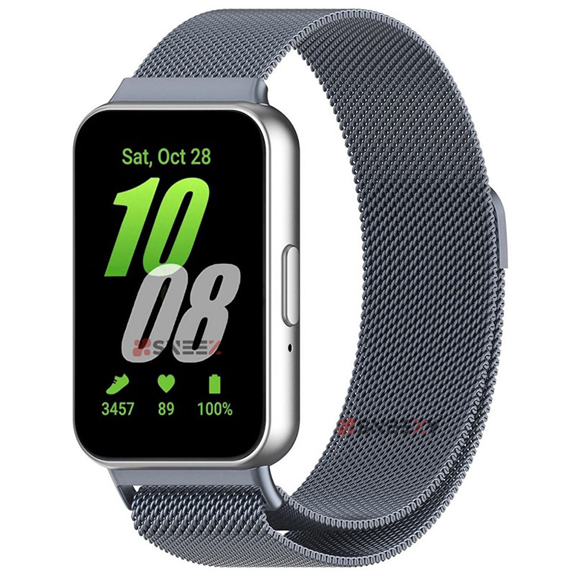 Sneezy Samsung Galaxy Fit 3 İle Uyumlu Woven Wire Tasarım Metal Hasır Kordon