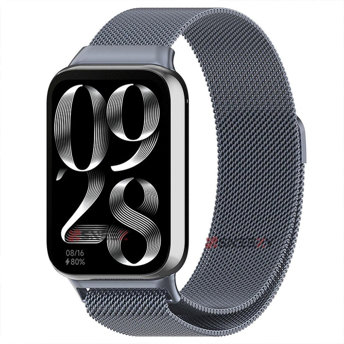 Sneezy Xiaomi Mi Band 8 Pro Uyumlu Woven Wire Tasarım Metal Hasır Kordon