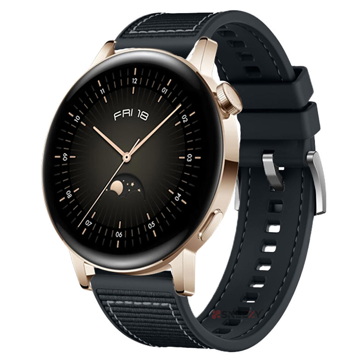 Sneezy Huawei Watch GT 3 Elegant Active 42mm Uyumlu 20mm Dikiş Desenli Dokuma Silikon Kordon