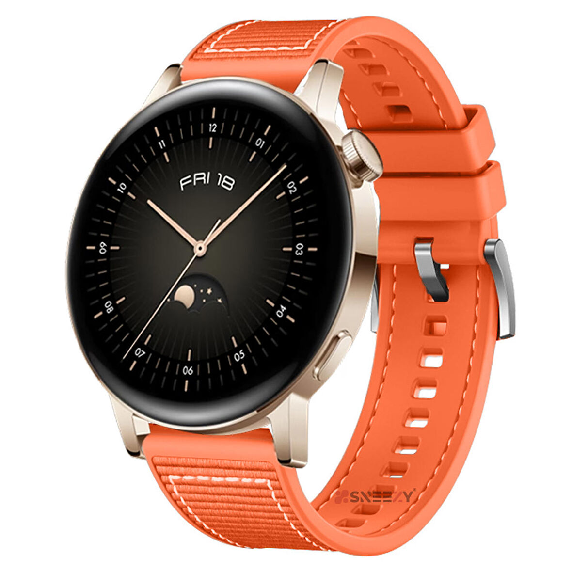 Sneezy Huawei Watch GT 3 Elegant Active 42mm Uyumlu 20mm Dikiş Desenli Dokuma Silikon Kordon