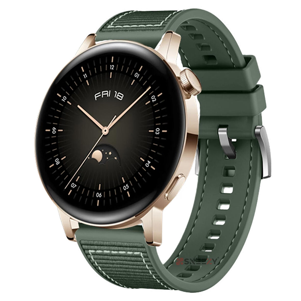 Sneezy Samsung Galaxy Watch Active Active 2 44mm-40mm 20mm Dikiş Desenli Dokuma Silikon Kordon