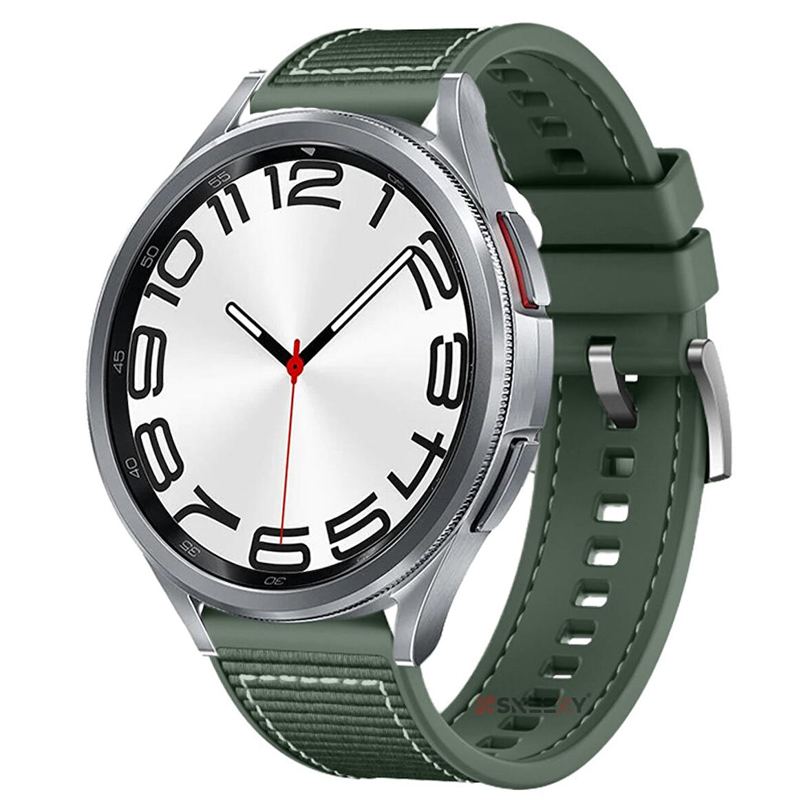 Sneezy Samsung Galaxy Watch 4 40-42-44-46mm Uyumlu 20mm Dikiş Desenli Dokuma Silikon Kordon