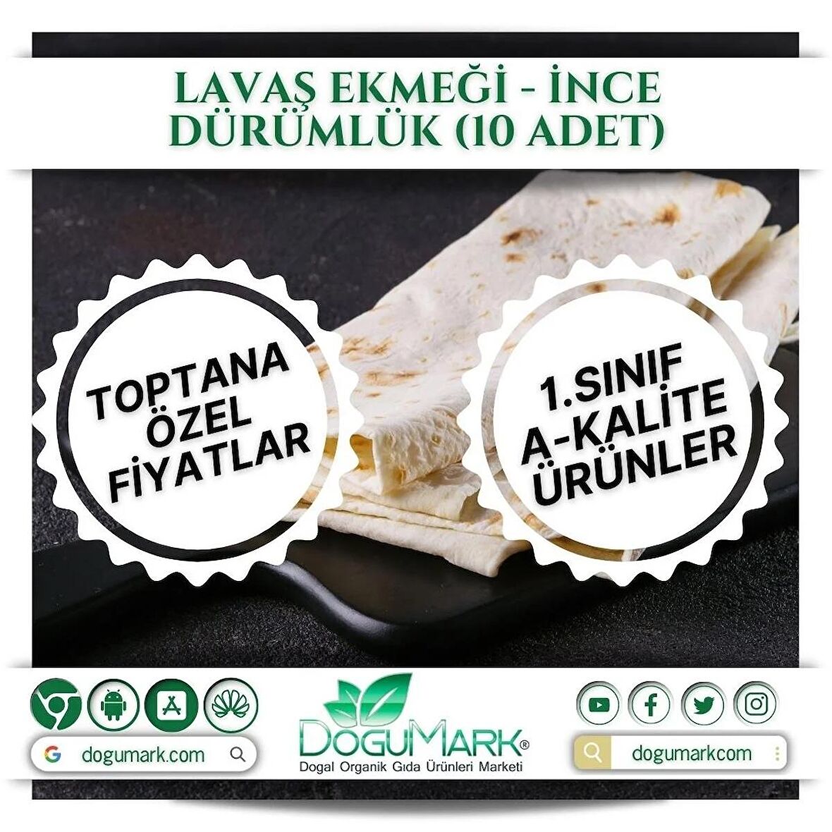 Lavaş Ekmeği – İnce Dürümlük (10 Adet)