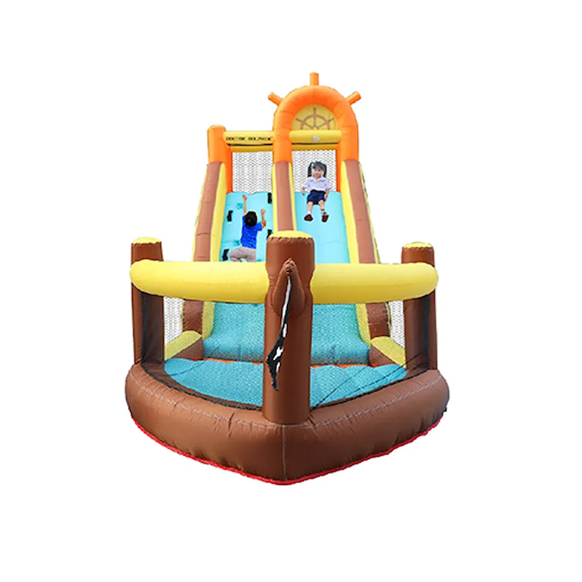 Gemi Temalı Kaydıraklı Şişme Oyun Parkı Şişme Çocuk Oyun Parkı Şişme Su Kaydırağı Aqua Oyun Parkı