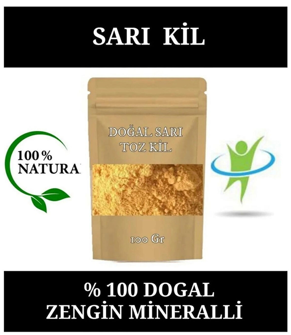 SARI KİL DOĞAL YÜZ MASKESİ SARI KİL MASKESİ SARI TOZ KİL 100 GR.
