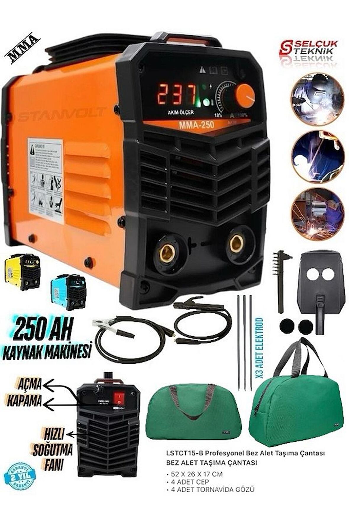 200 Amper Kaynak Makinesi Taşıma Çantası Hediyeli
