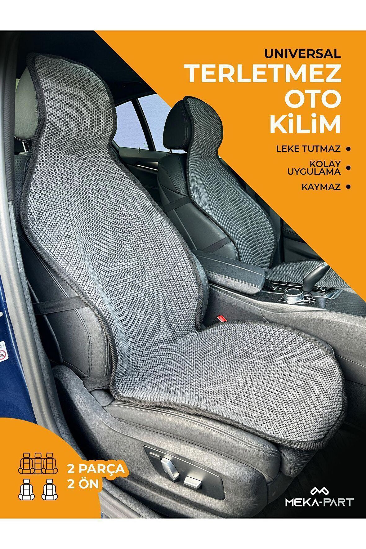 Meka Part Oto Koltuk Koruyucu Kılıf 2 Parça Universal Ön Koltuklar %100 Pamuk