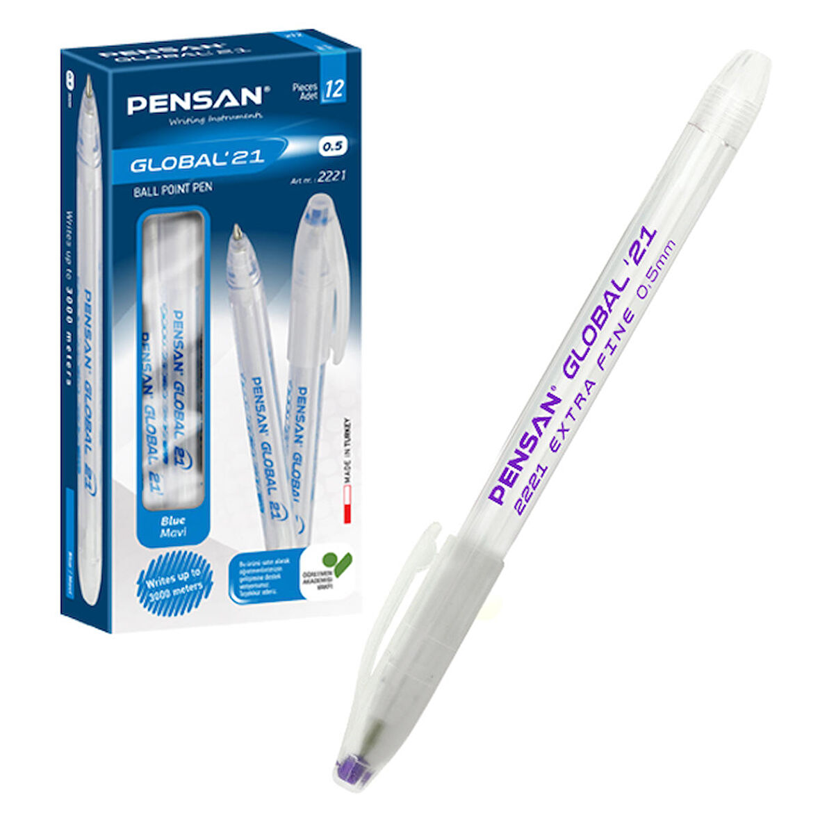 Pensan Tükenmez Kalem Global 0.5 MM Eflatun (12 li paket)