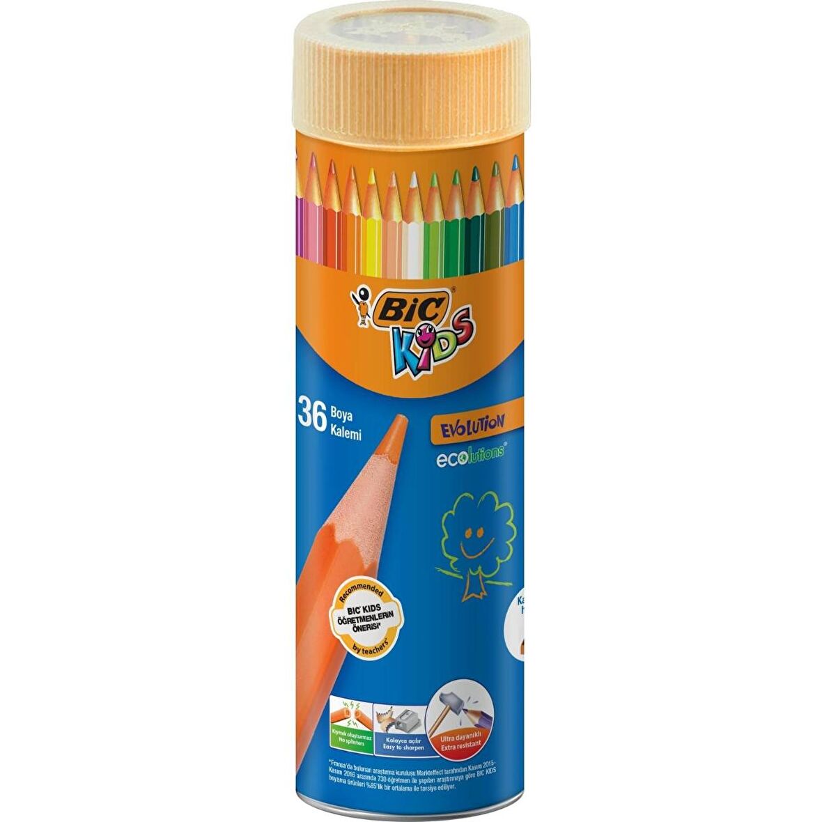 Bic Kids Evolution Kuru Boya Kalemi 36'Lı Metal Tüp