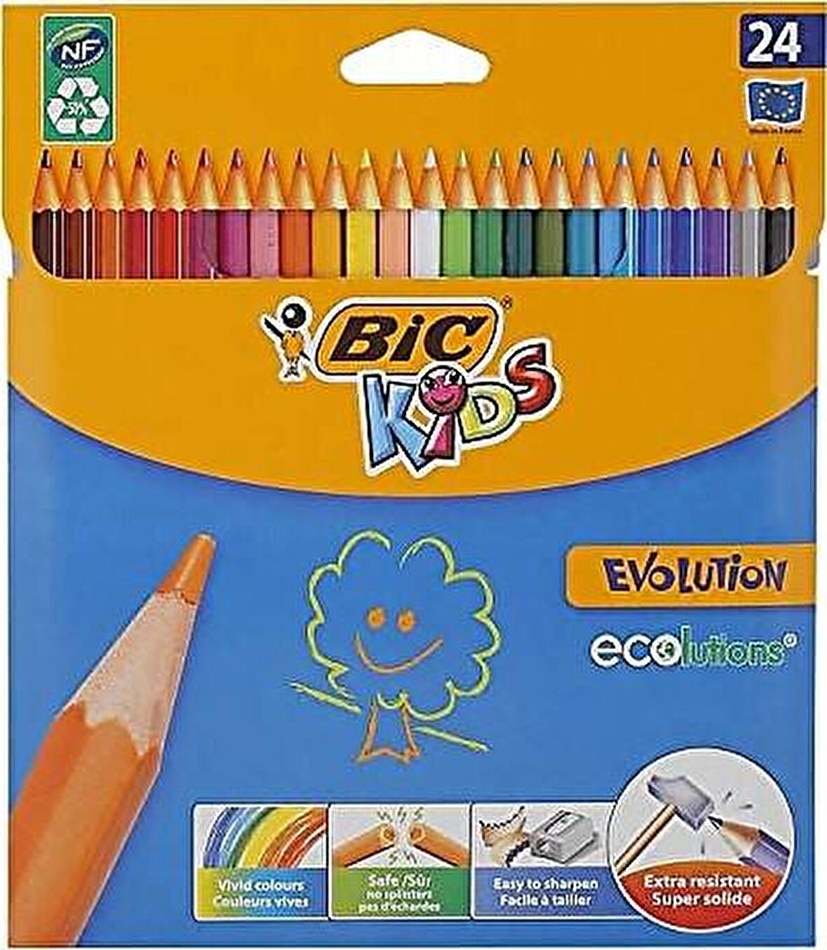 BIC SİLİNEBİLİR KURU BOYA KALEMİ 24 RENK