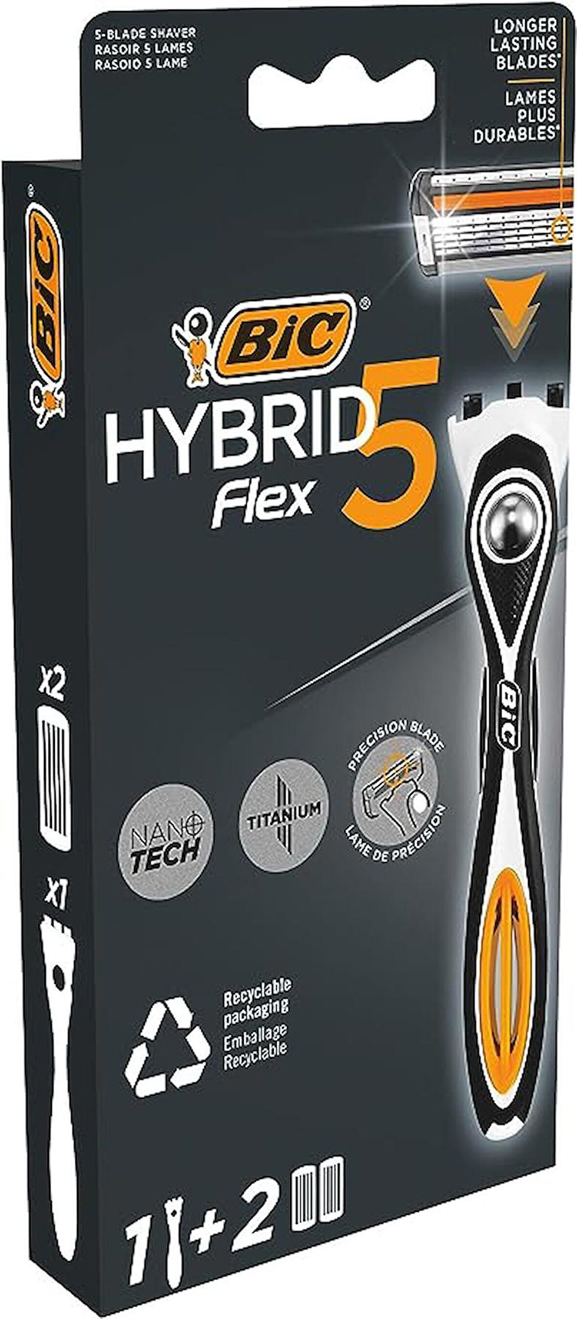 BIC Hybrid 5 Flex 1 Sap & 2 Başlık Erkek Tıraş Bıçağı