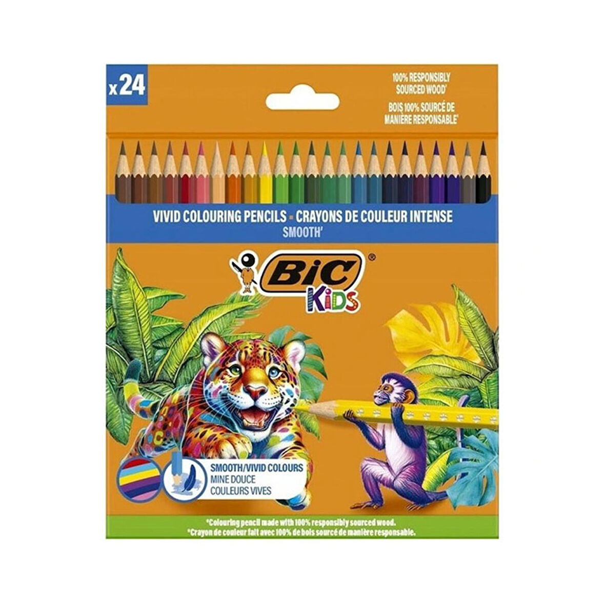 Bic Kids Smooth Kuru Boya 24 Renk 525787