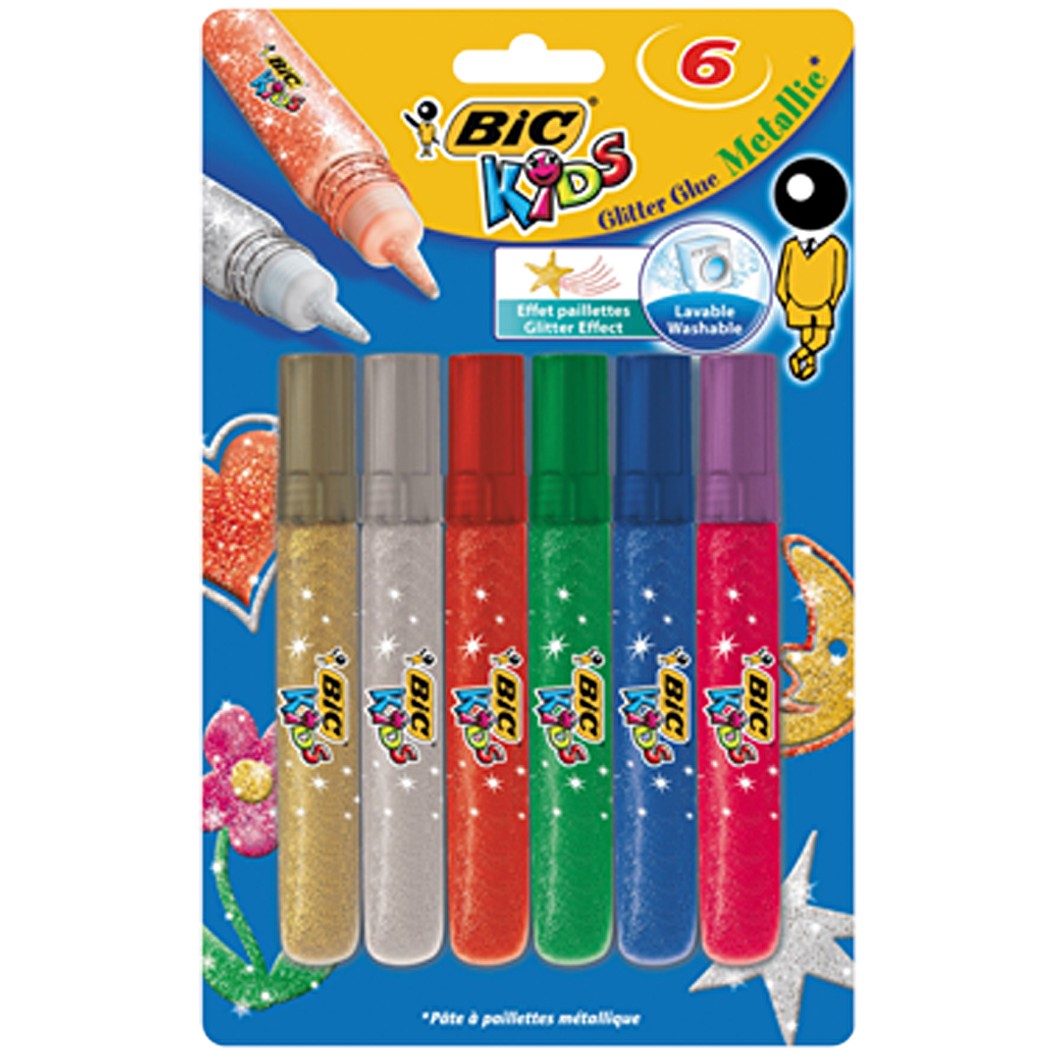 Bic Sıvı Yapıştırıcı Simli 6 LI Metalik Renk 893269