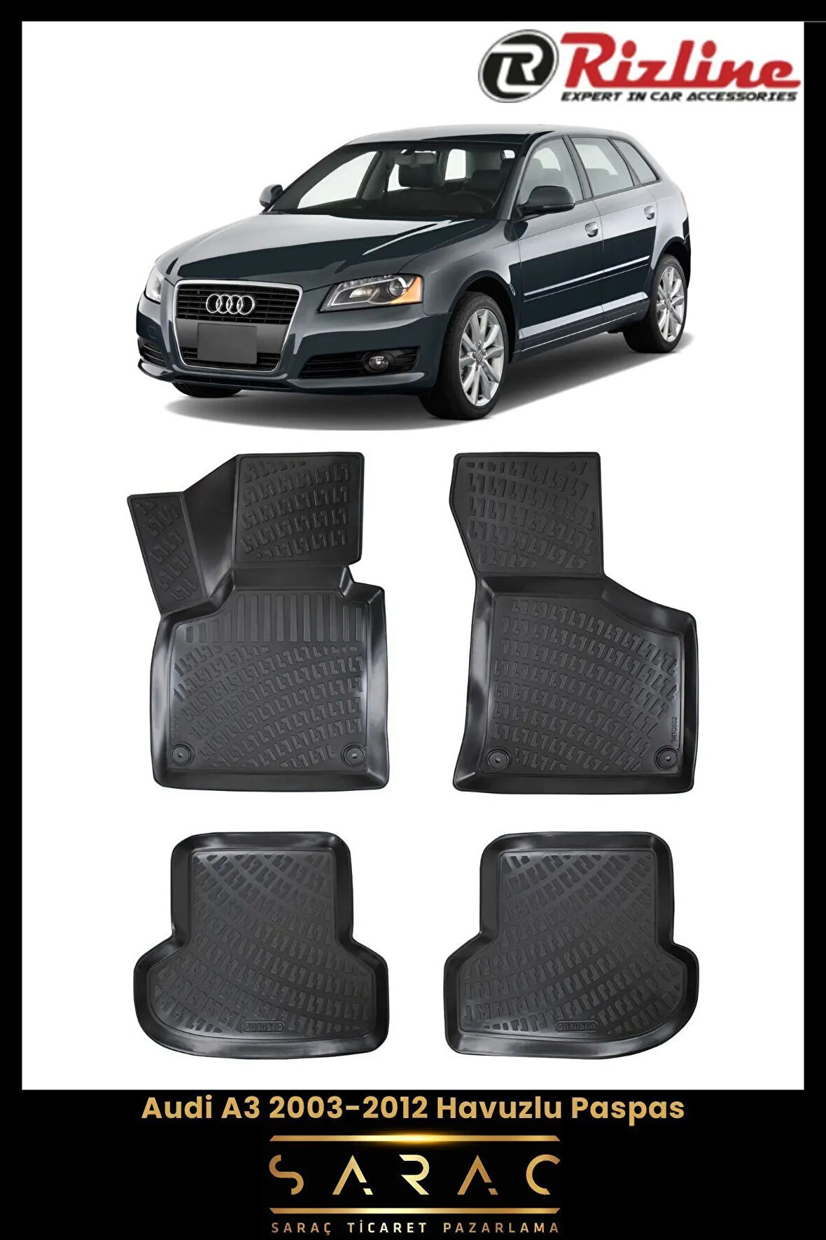Rizline Audi A3 HB/Sedan 2003 Model 3D Havuzlu Paspas