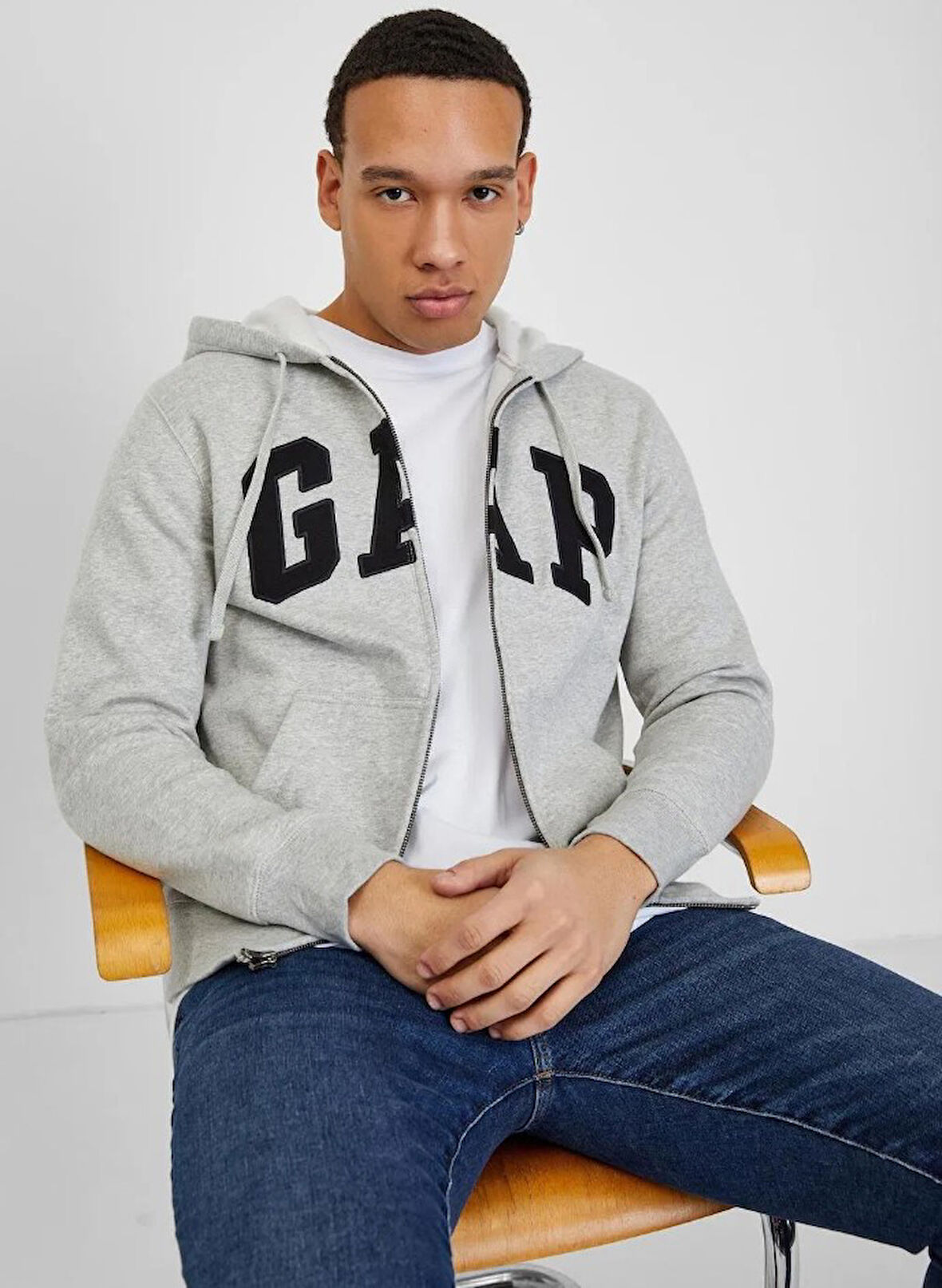 Gap V-Heritage Gap Logo Fz 851516 Erkek Kapüşonlu Fermuarlı Sweatshirt